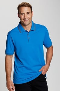 Man wearing Cutter and Buck Men's Big and Tall Advantage Tipped Polo