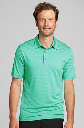 Man wearing Cutter and Buck Men's Forge Pencil Stripe Polo