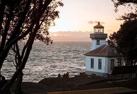 The Lime Kiln Lighthouse in San Juan Island, Washington