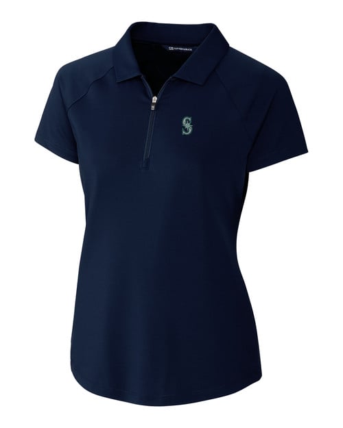 Seattle Mariners Cutter & Buck Forge Stretch Womens Short Sleeve Polo