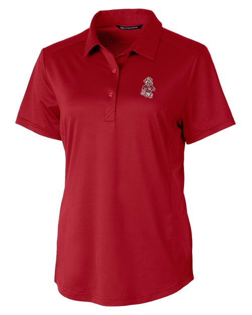 Washington State Cougars College Vault Cutter & Buck Prospect Textured Stretch Womens Short Sleeve Polo