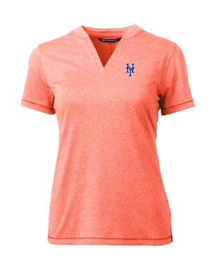 New York Mets Cutter & Buck Forge Heathered Stretch Women's Blade Top 