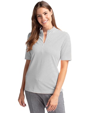 Cutter & Buck Virtue Eco Pique Stripe Recycled Women's Top