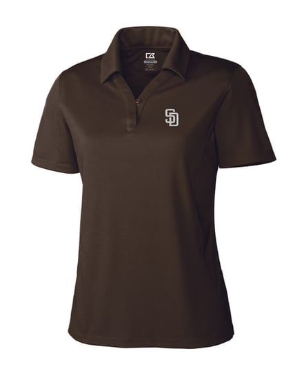San Diego Padres Cutter & Buck CB Drytec Genre Textured Solid Womens Polo