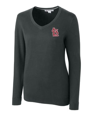 St. Louis Cardinals Cutter & Buck Lakemont Tri-Blend Women's V-Neck Pullover Sweater