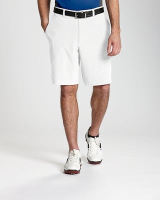 Man Wearing Cutter & Buck White Bainbridge Flat Front Short