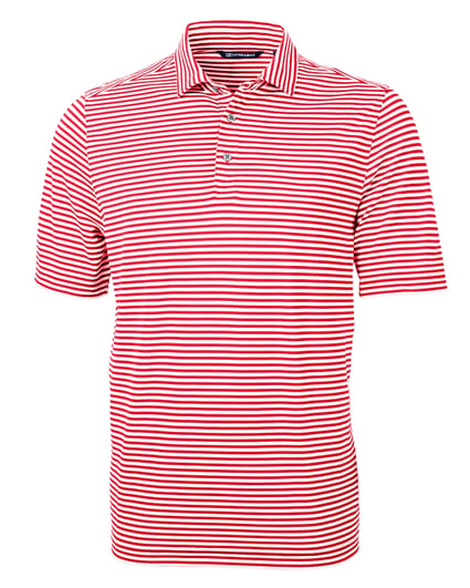 mens red striped polo