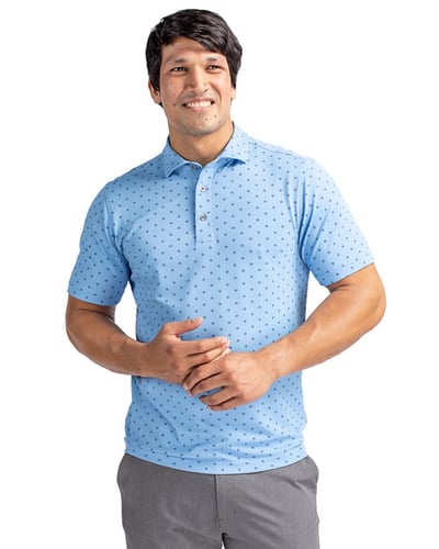 Cutter & Buck Virtue Eco Pique Tile Print Recycled Mens Polo
