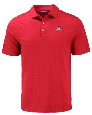 Ohio State Buckeyes - Cutter & Buck Coastline Epic Comfort Eco Recycled Mens Polo in red