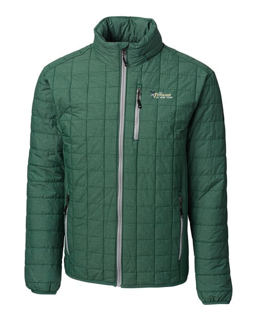 New York Jets Historic Cutter & Buck Rainier PrimaLoft® Mens Eco Insulated Full Zip Puffer Jacket