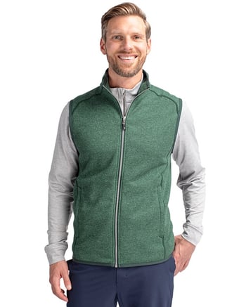 Man wearing Cutter & Buck Mainsail Sweater-Knit Mens Full Zip Vest