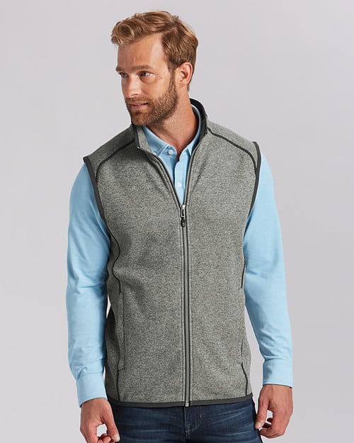 Man wearing Cutter & Buck Mainsail Sweater-Knit Mens Full Zip Vest