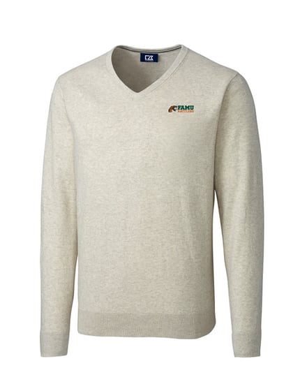 Florida A&M Rattlers Cutter & Buck Lakemont Tri-Blend Mens V-Neck Pullover Sweater