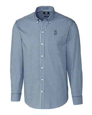 Seattle Mariners Cutter & Buck Easy Care Stretch Gingham Mens Long Sleeve Dress Shirt