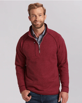 Cutter and Buck Mens Mainsail Half Zip in Cardinal Red Heather