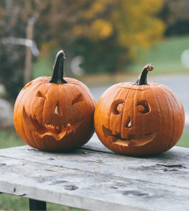 Two Carved Pumpkins
