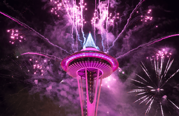 fireworks at seattle center on new years