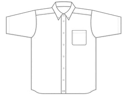 Men's Short Sleeve Regular Fit Dress Shirt Sizing Graphic