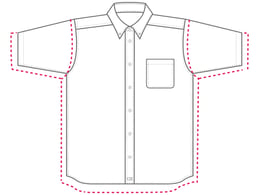 Men's Short Sleeve Relaxed Fit Dress Shirt Sizing Graphic