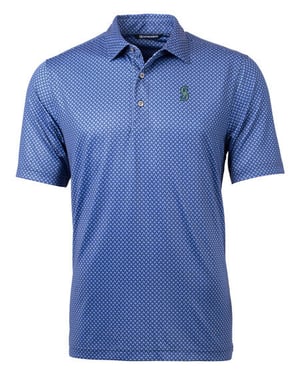 Blue Seattle Mariners Cutter & Buck Pike Banner Print Stretch Mens Polo