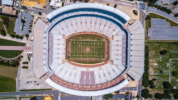 Bird's eye view of the Alabama Crimson Tide Football Stadium