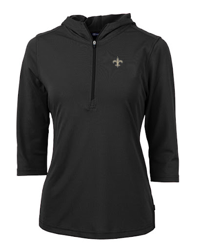 New Orleans Saints womens quarter zip pullover in black