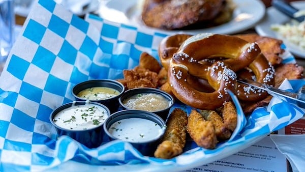 A plate of food from Fremont Oktoberfest