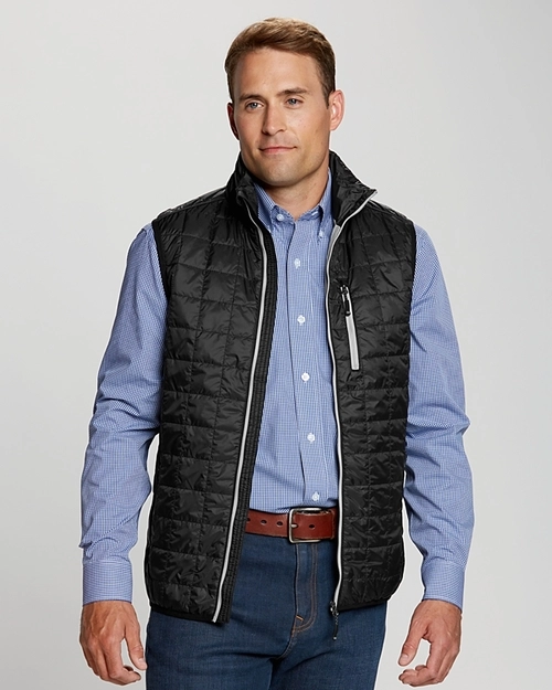 Man Wearing Cutter & Buck Rainier Primaloft Puffer Vest